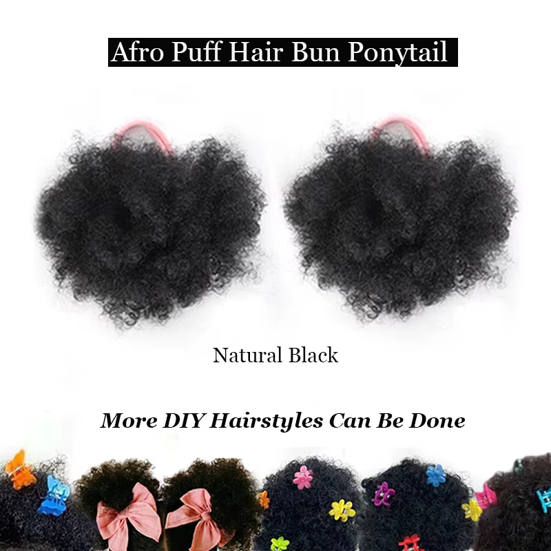 Chignon Afro Synthétique Bouffant pour Enfants