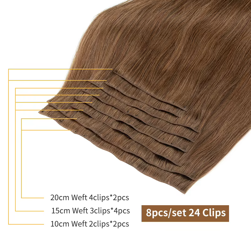 Extensions de cheveux à clips 100% vrais cheveux humains