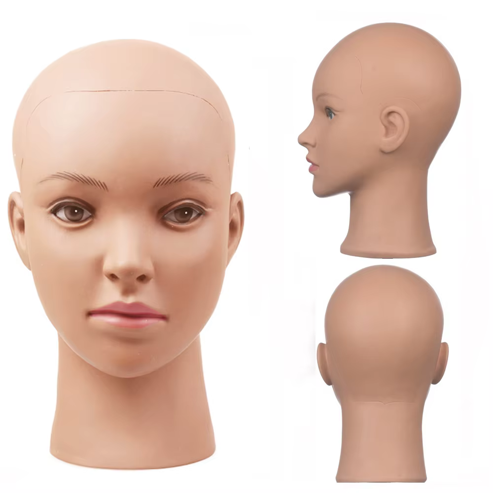Tête de Mannequin chauve femme cosmétologie professionnelle maquillage du visage