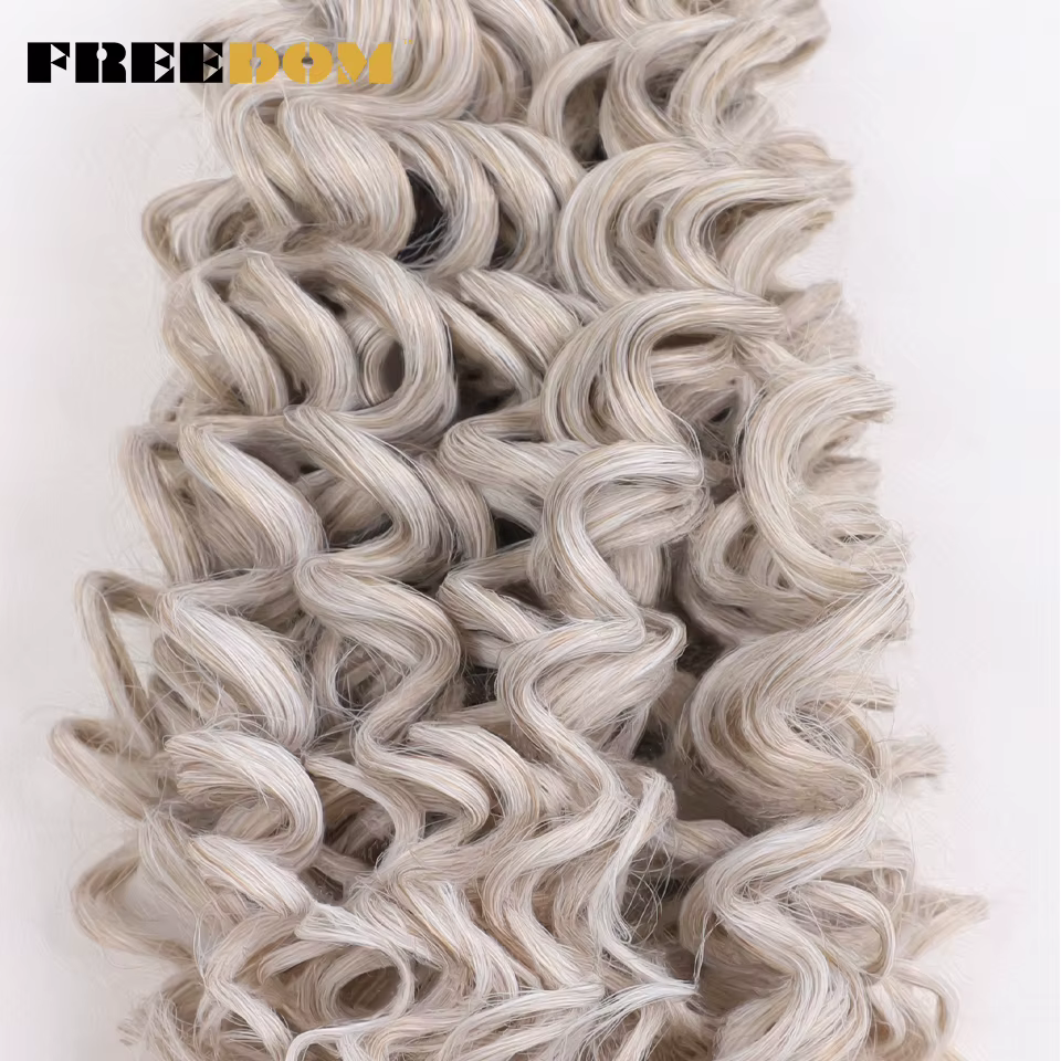 EDOM-Tresses synthétiques Deep Wavy Twist Crochet Hair, Afro Curly Hair, Ombre Brown, 12 Amaran Braiding Extension