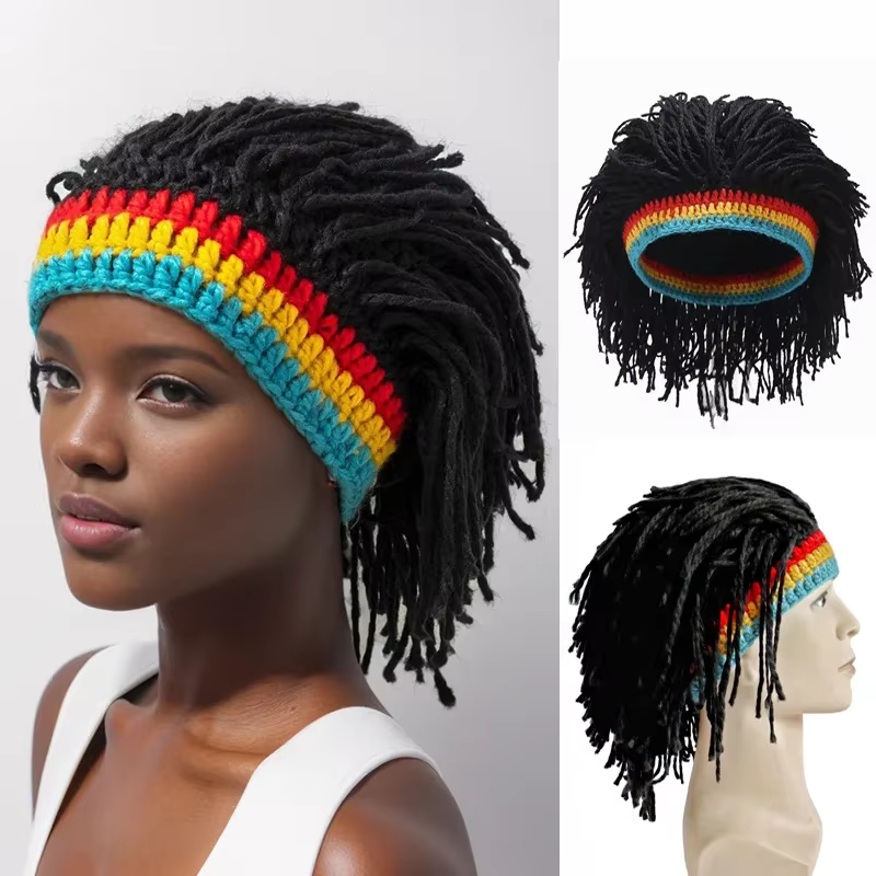 Perruque synthétique africaine pour hommes et femmes