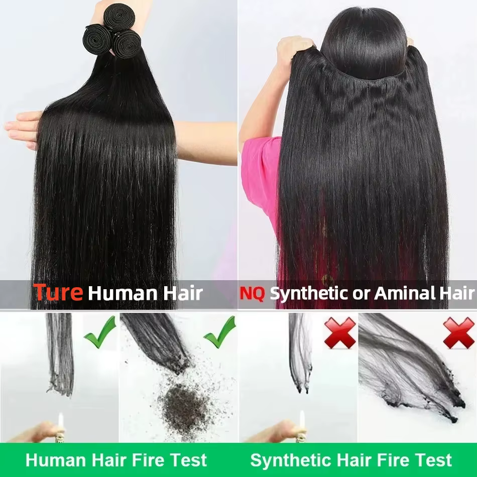 Extensions de cheveux humains brésiliens lisses en lots