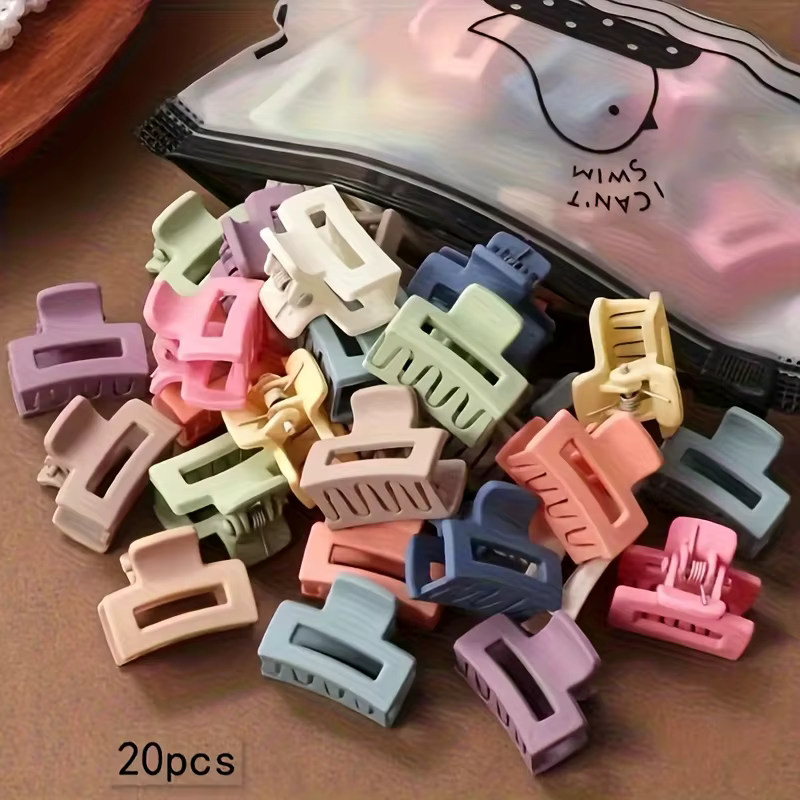 20 pinces à cheveux rectangulaires mates - Petites