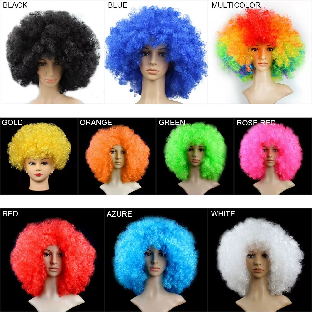 Perruque Afro bouclée noire à la mode