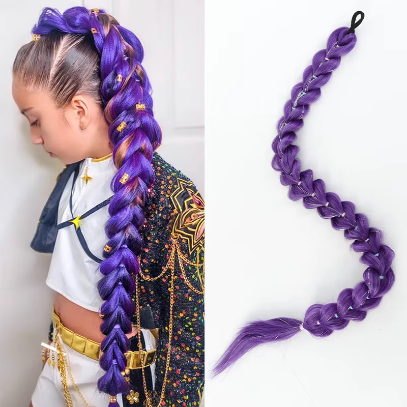 Perruque de cosplay de groupe de chasse aux sorcières kpop violette
