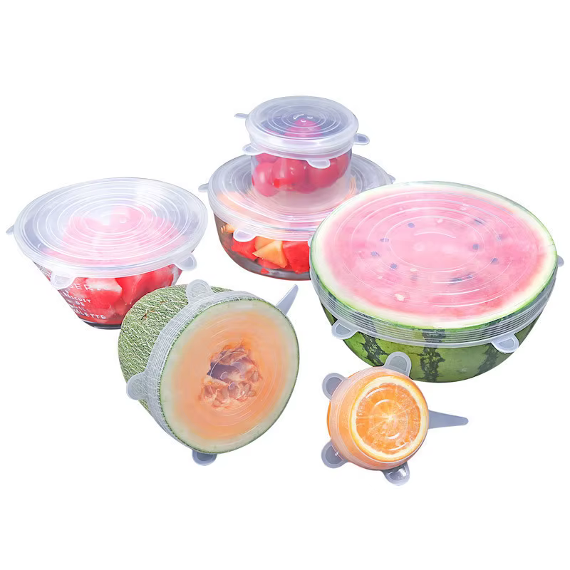 Couvre-aliments extensibles en silicone réutilisables, hermétiques, pour conserver la fraîcheur, couvre-bol extensibles, couvre-aliments extensibles pour la cuisine