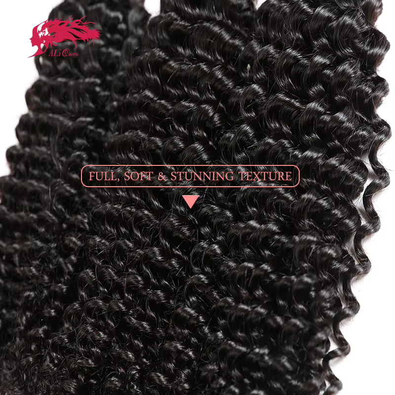 Ali Queen cheveux crépus bouclés cheveux humains paquets 3/4 pièces brésilien 10 "- 30" couleur naturelle 100% cheveux humains armure Remy Extension de cheveux