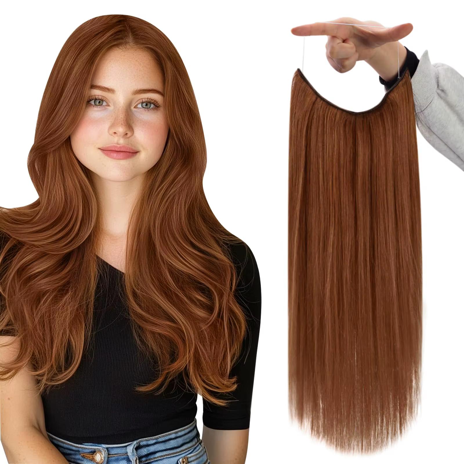 Extensions de ligne de poisson de cheveux humains une pièce 12-26 pouces # 130 blond mis en évidence pour une couverture dimensionnelle du cuir chevelu