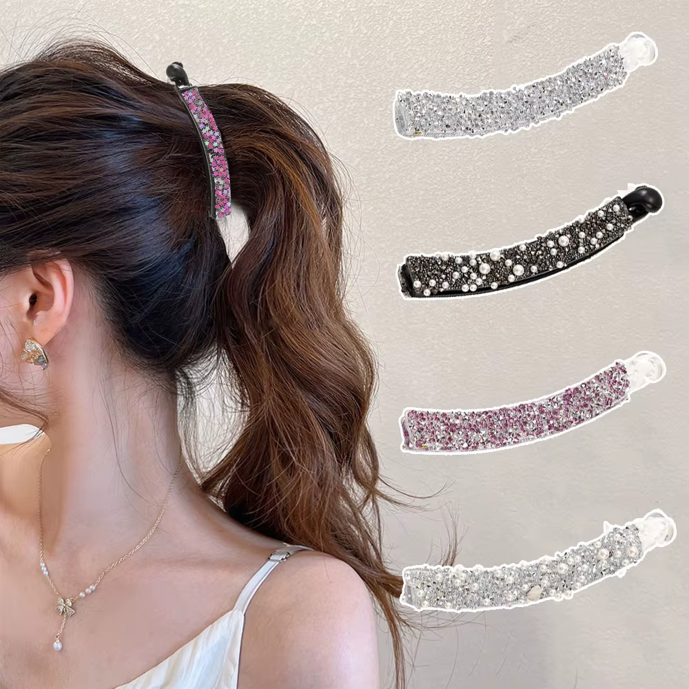 Pince à cheveux en cristal Bling pour femmes