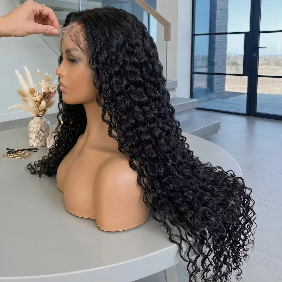Royal 300% HD bouclés 30 36 pouces vague profonde lâche 13X6 dentelle frontale perruques de cheveux humains 13X4 Transpa