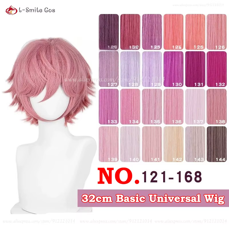 Perruque de Cosplay synthétique rose de haute qualité