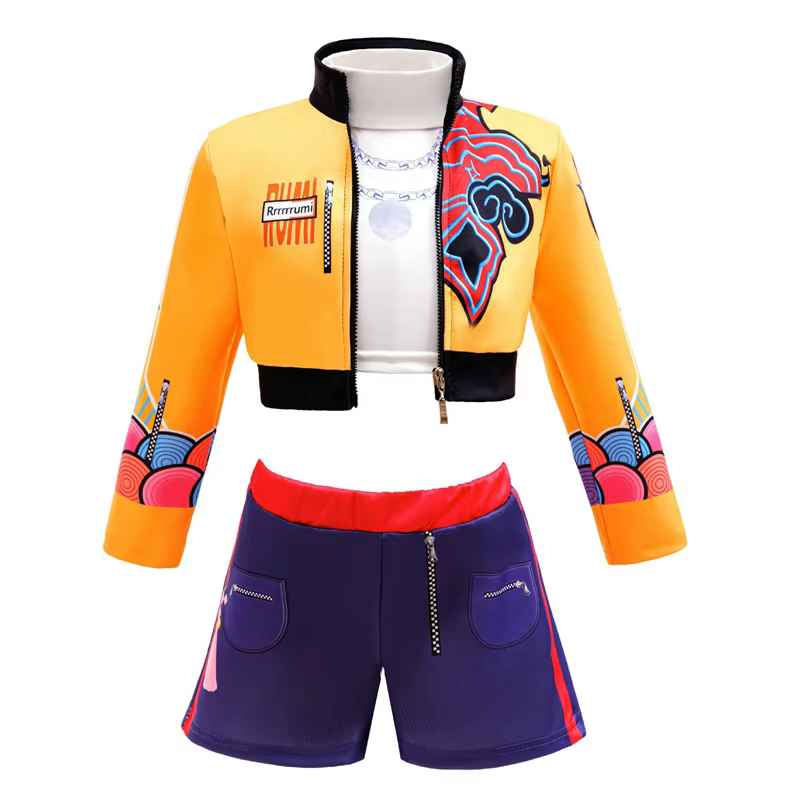 KPop Rumi Cosplay Costume perruque sac enfants filles Halloween carnaval bande dessinée-con fête jeu de rôle tenues
