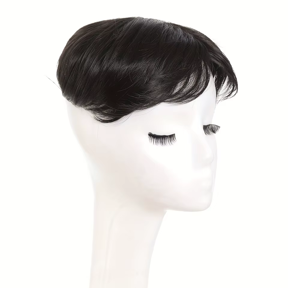 Perruque synthétique courte et droite noire pour homme