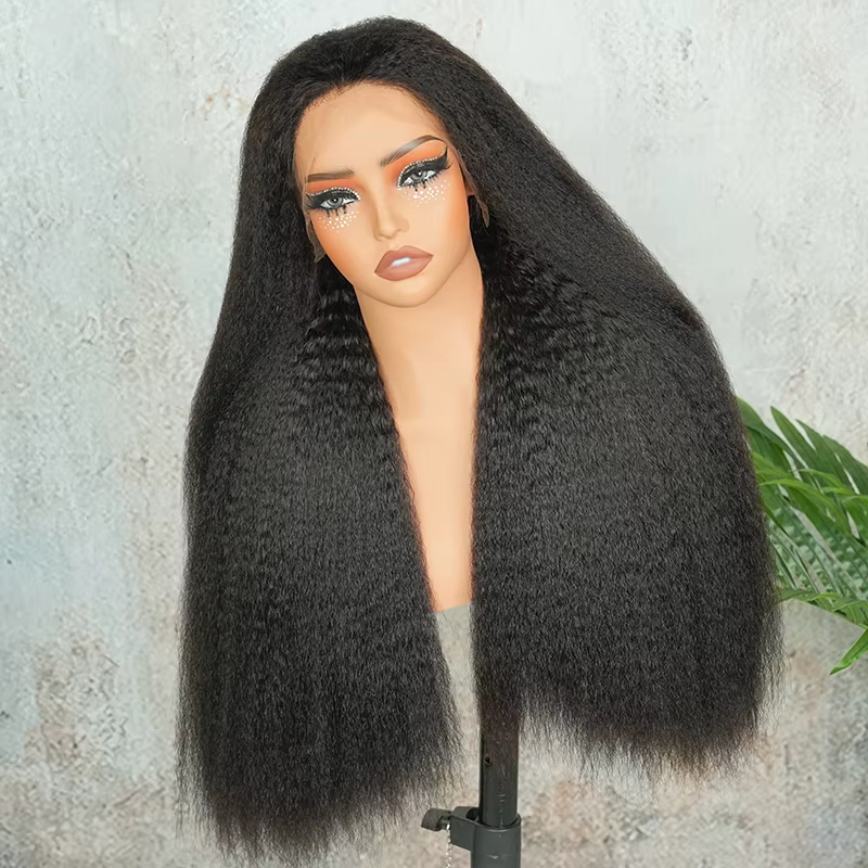 Perruque Lace HD 13x4 Double Drawn Kinky Straight en Cheveux Humains Vierges Bruts