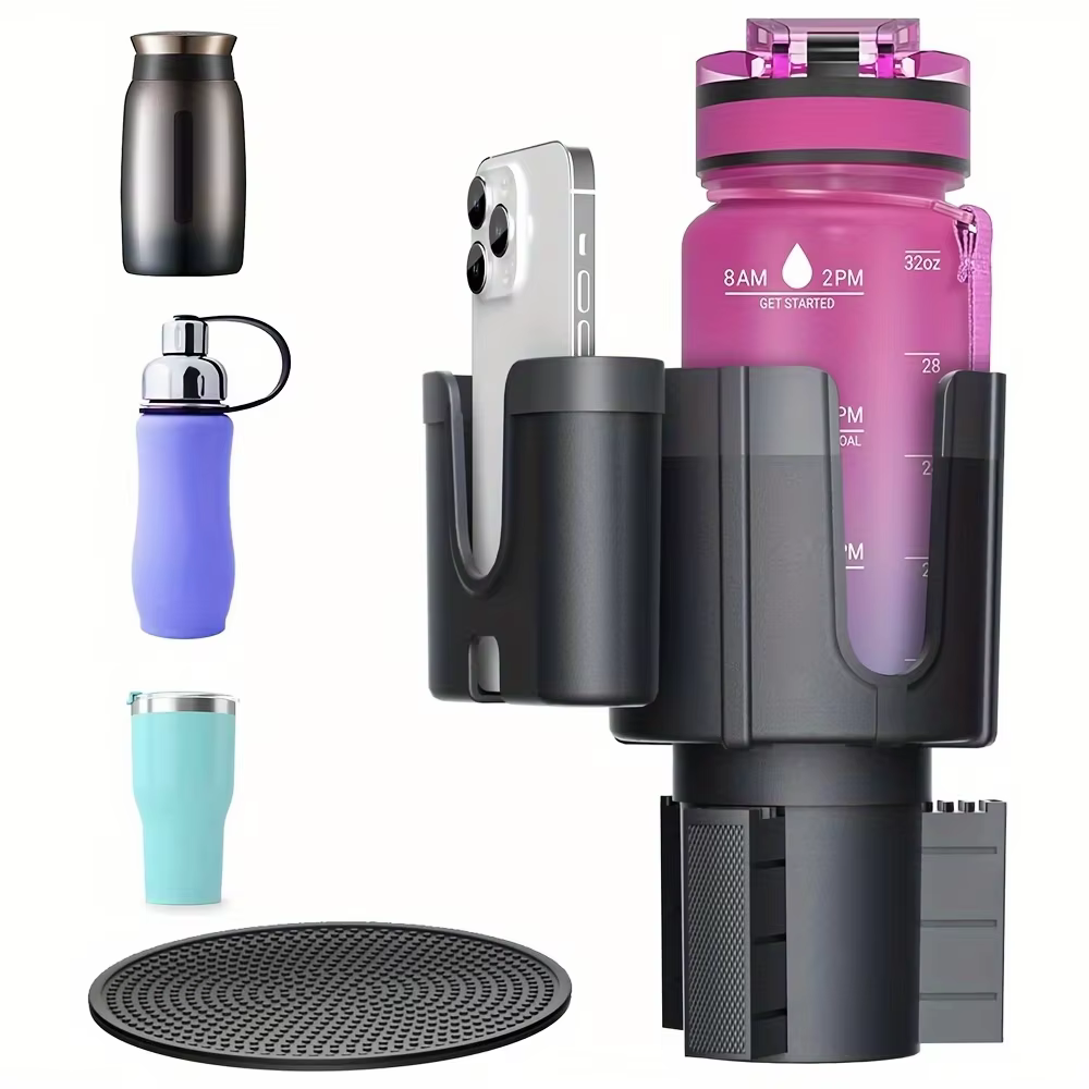 Améliorez votre porte-gobelet de voiture avec ce prolongateur réglable – convient aux grandes bouteilles et gobelets d'un diamètre maximum de 4,1 pouces.