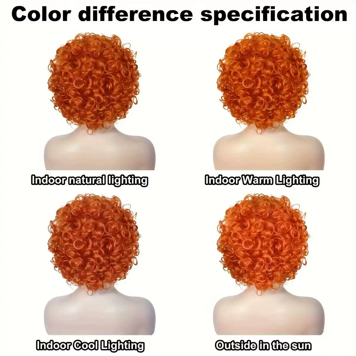 Perruque synthétique rouge orangé pour femme