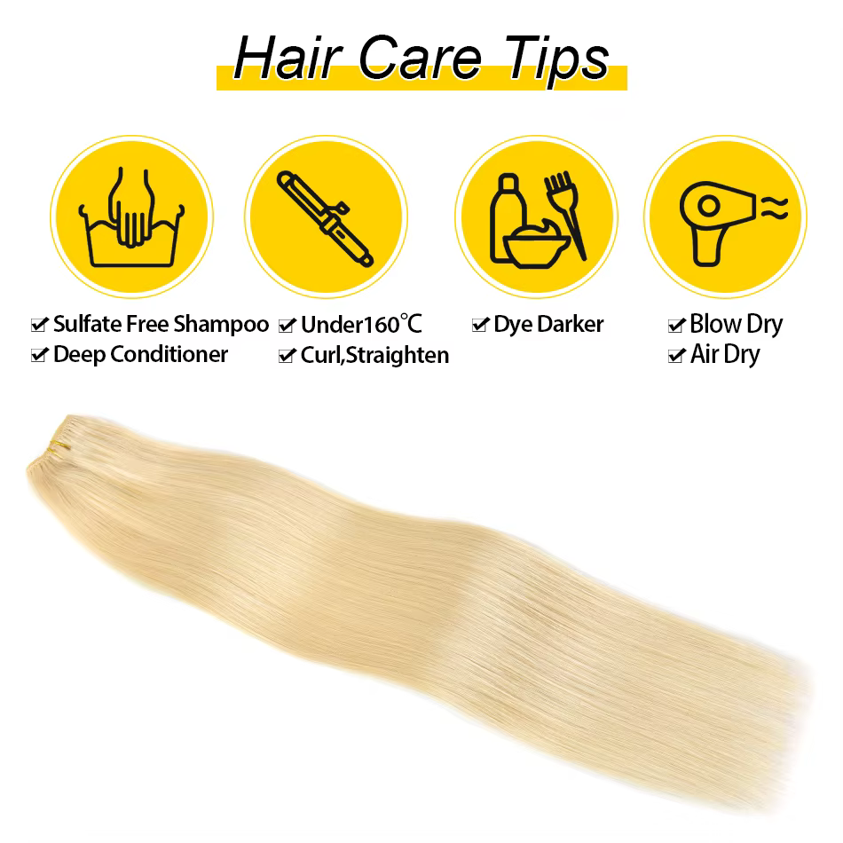 Ymir14-Extensions de cheveux humains à clipser