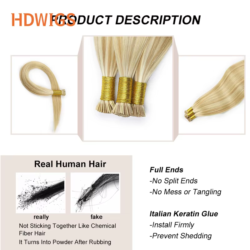 Extensions de cheveux humains ITIP lisses