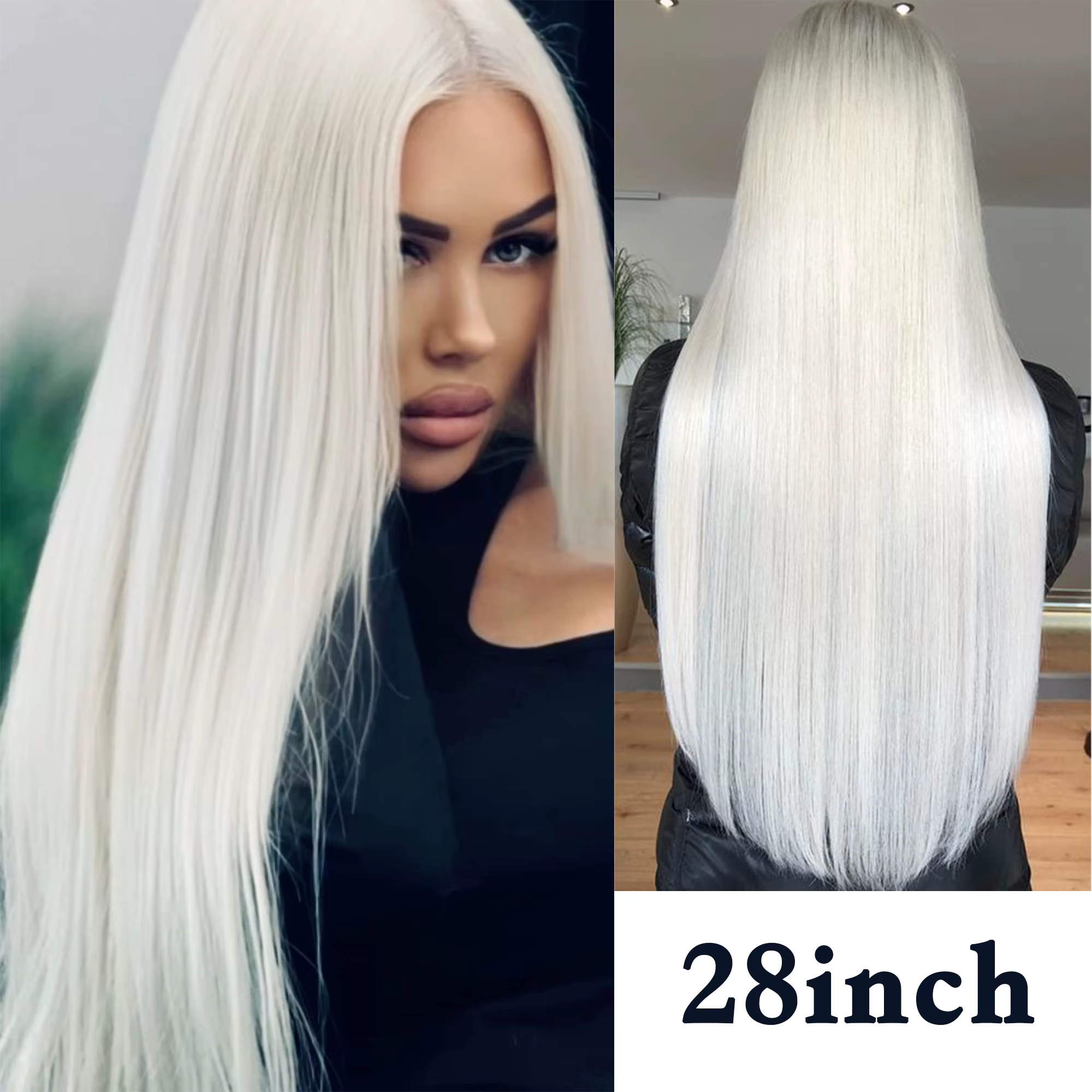 Perruque blonde claire de 28 pouces