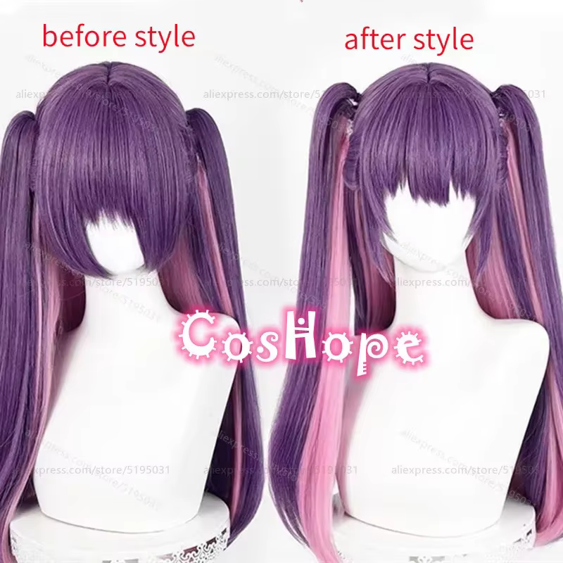 Ririsa Amano Cosplay perruque avec Double queue de cheval Miriella