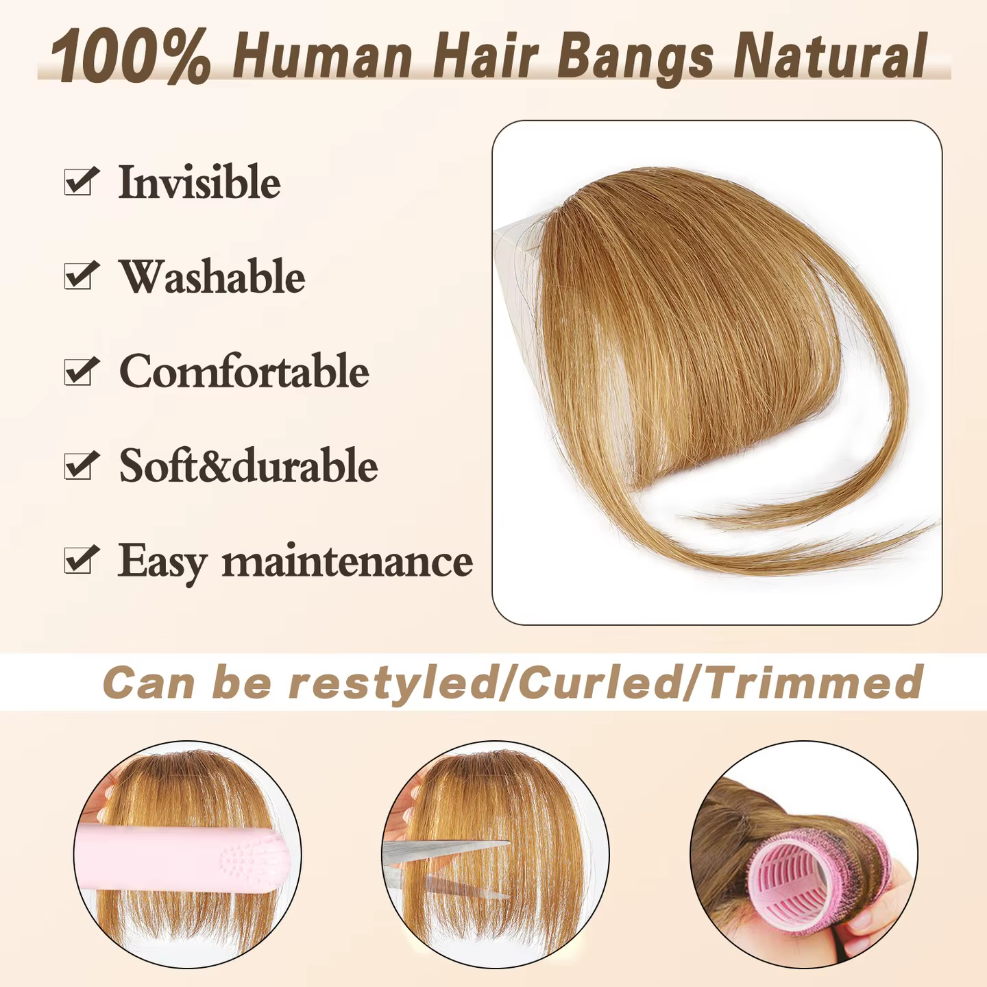 Extension de cheveux humains à clipser pour femme