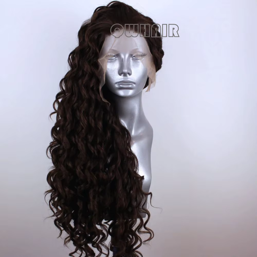 Perruque Lace Front Wig synthétique bouclée et ample
