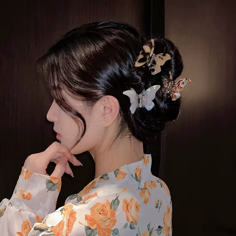 Pince à cheveux papillon en Fiber d'acétate français
