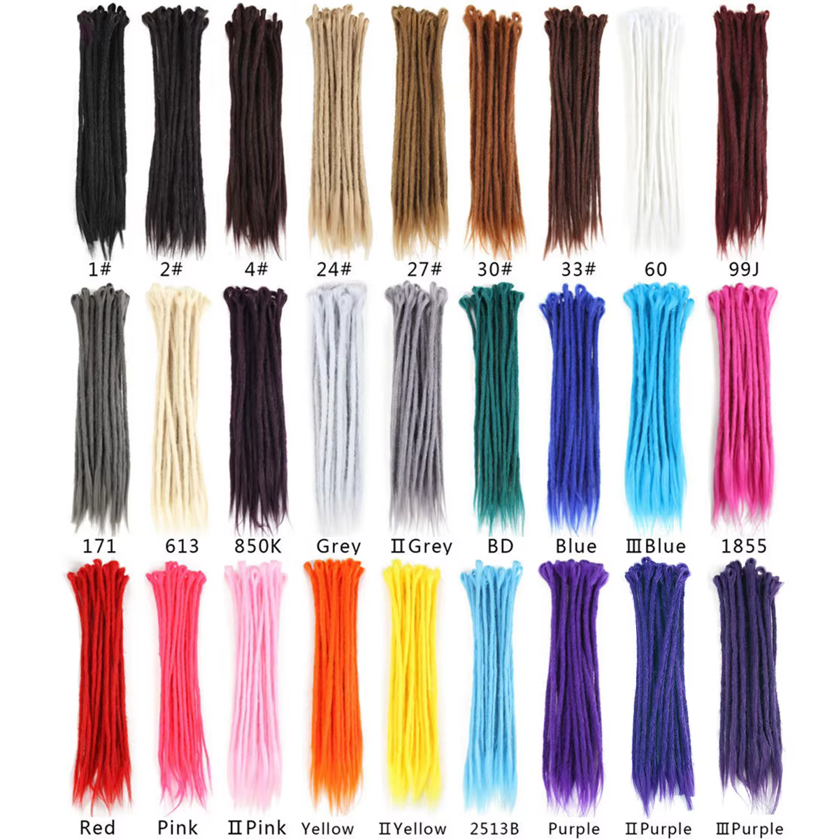 Extensions de Dreadlock Synthétiques Faites à la Main