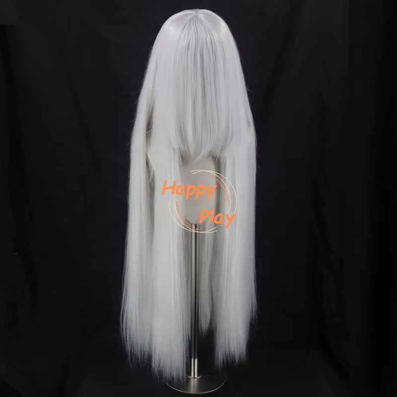 Qualité synthétique Volume épais 500g 39 "100 cm perruque de Cosplay Anime droite avec Bang blanc gris argent Palette de couleurs perruques de base