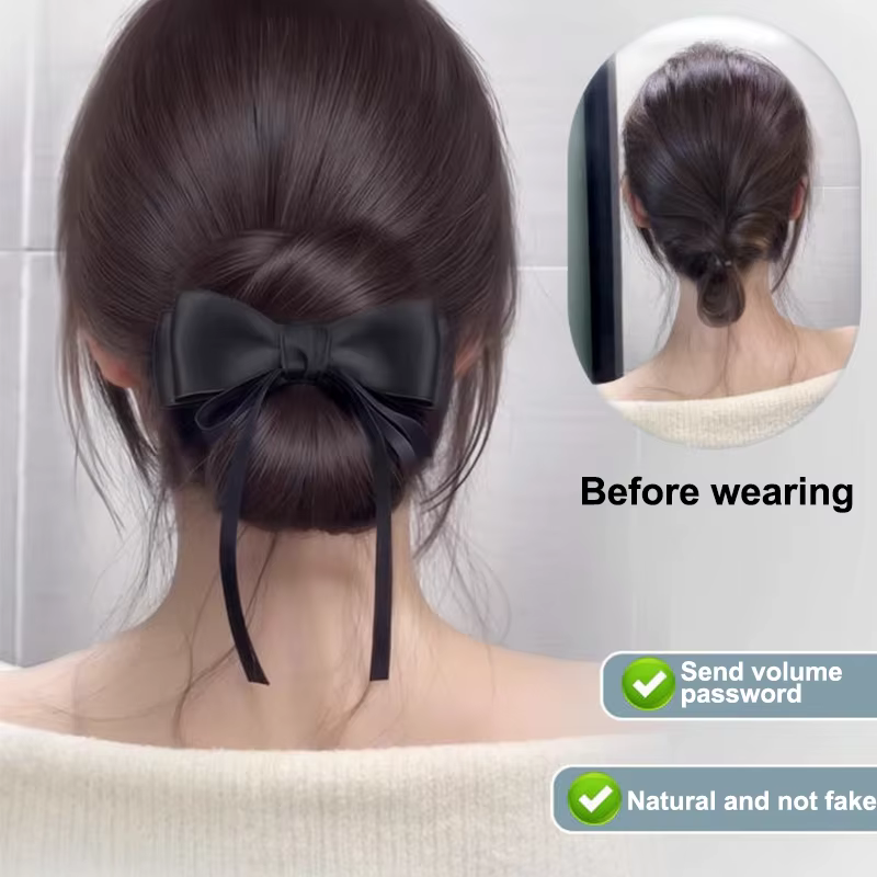Postiche chignon en désordre Easy Updo ; Perruque droite à clipser pour femme ; Extension