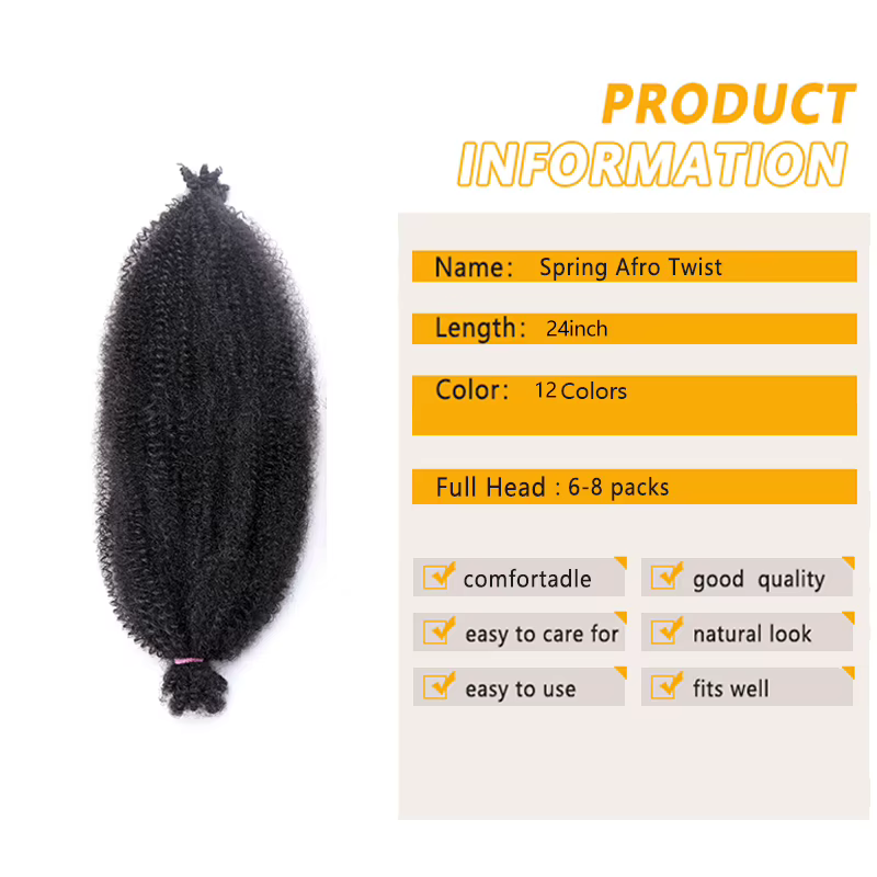 Afro printemps torsion Crochet cheveux pré-séparés Marley tresses Extensions