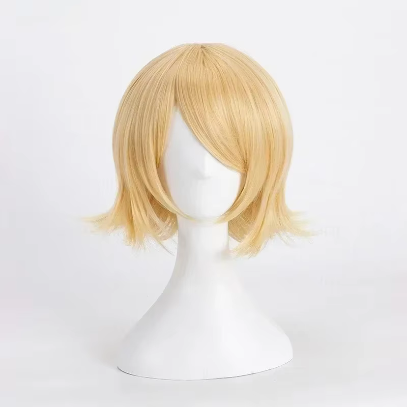 Rin Len Cosplay Rin Len perruque courte blonde résistant à la chaleur cheveux synthétiques Anime