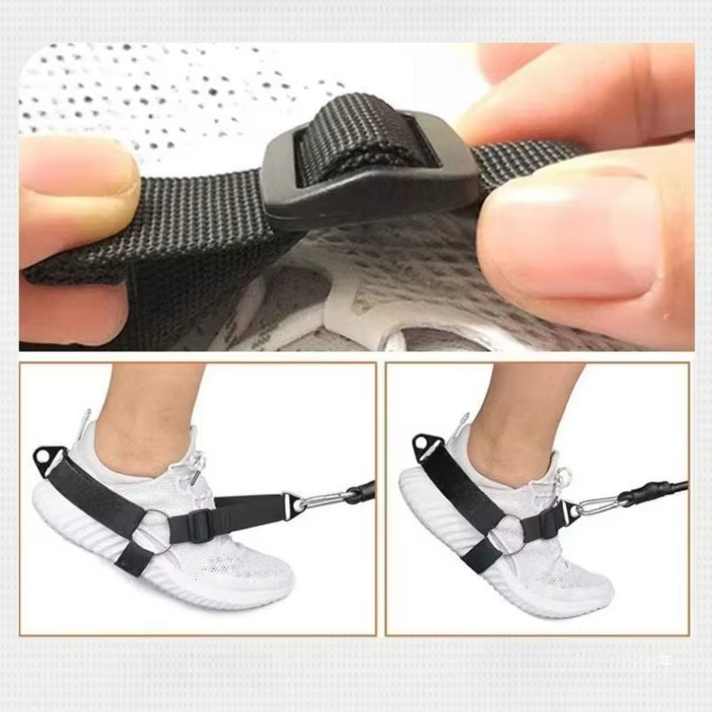 Sangle d'entraînement des fessiers, sangles de cheville, couvre-chaussures antidérapants, bande de résistance portable, boucle réglable pour la salle de sport à domicile, bande de fitness pour les fes