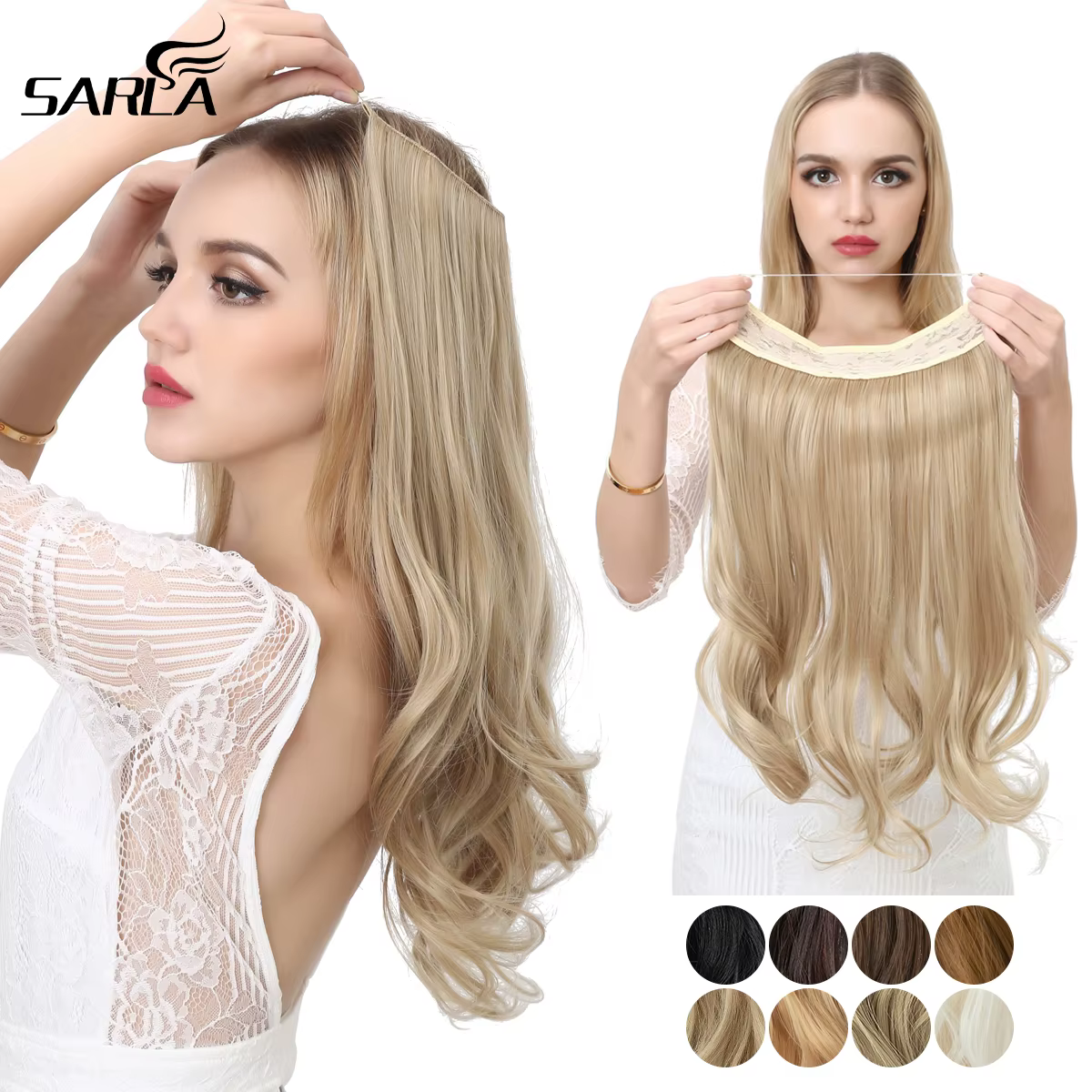 Extensions capillaires synthétiques ondulées sans Clip