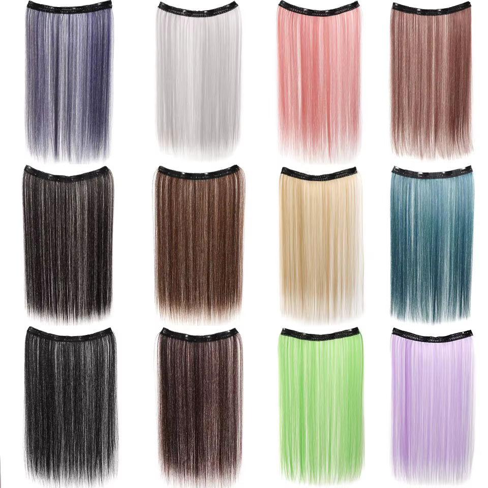 LUPU pince synthétique dans les Extensions de cheveux raides postiche colorée rose violet blond pour les femmes vacances utilisation de fête de noël