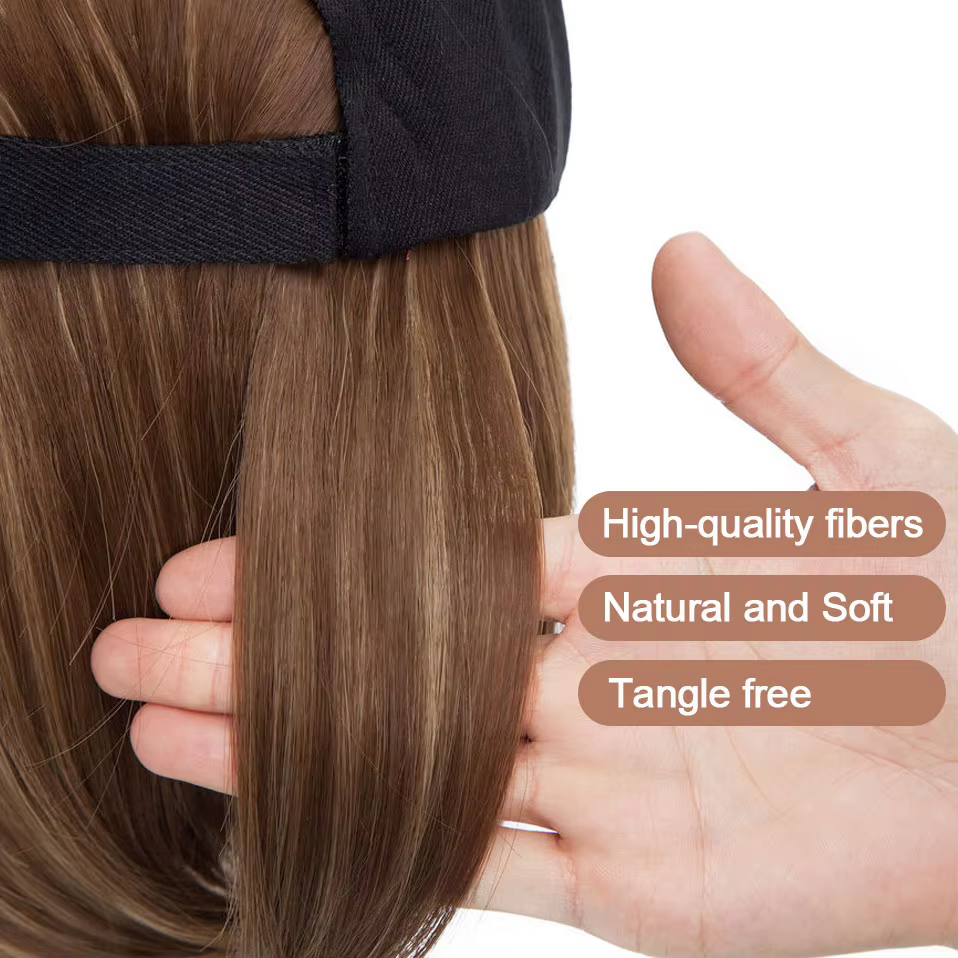 Casquette de Baseball avec Extensions de cheveux pour femmes