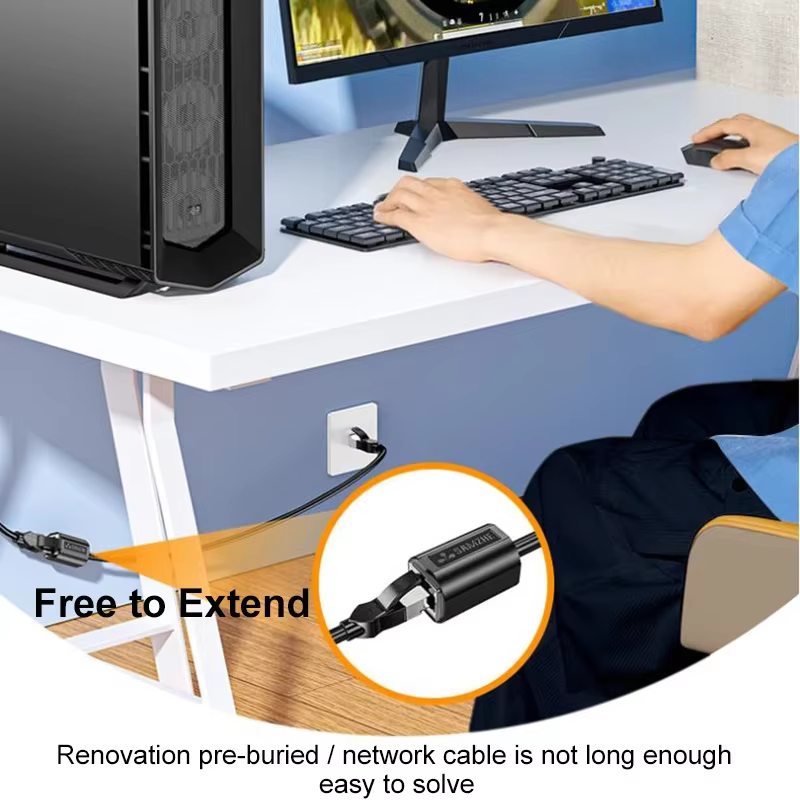 SAMZHE Cat6 câble d'extension Ethernet RJ45 mâle à femelle adaptateur d'extension Ethernet Rj45 pour câble Ethernet pour ordinateur portable