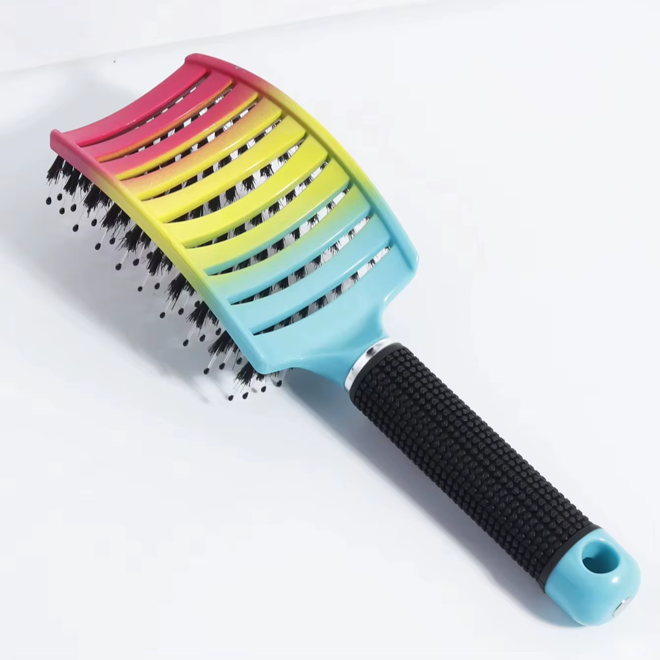 Brosse à cheveux démêlante en poils et Nylon pour femmes