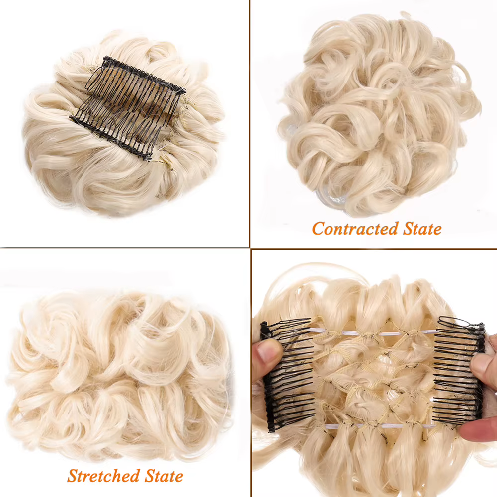 Extension de chignon à clipser synthétique pour femme