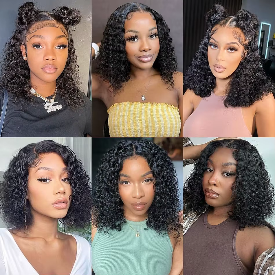 Mèches Naturelles Remy Courtes Crépues et Bouclées avec Closure