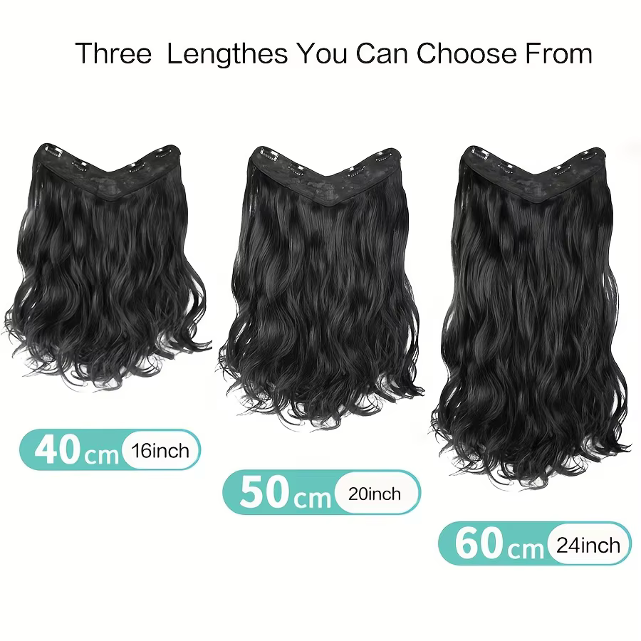Extensions capillaires synthétiques longues ondulées en forme de U