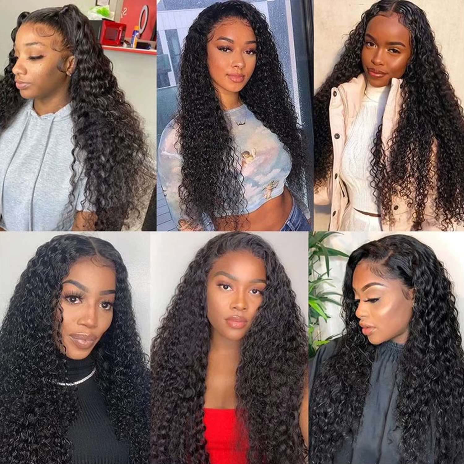 Demi-perruque cheveux humains crépus bouclés 3 en 1