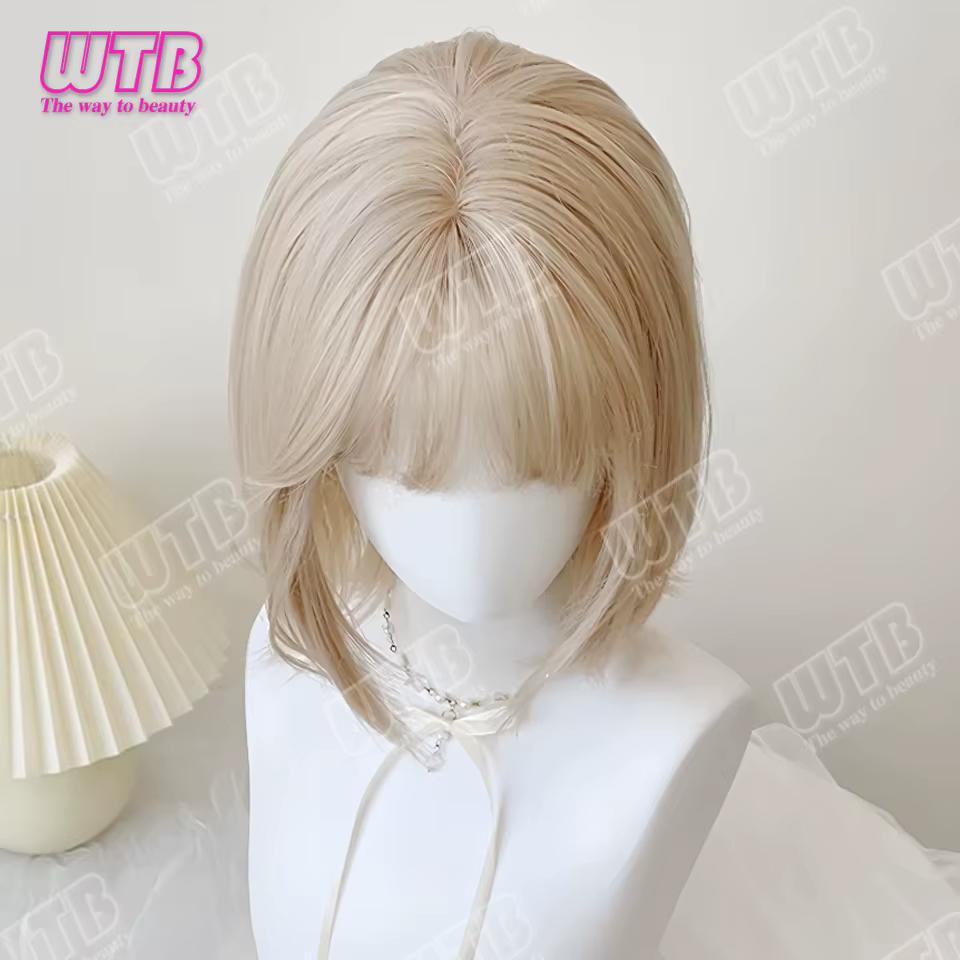 WTB Perruque synthétique beige style Lolita