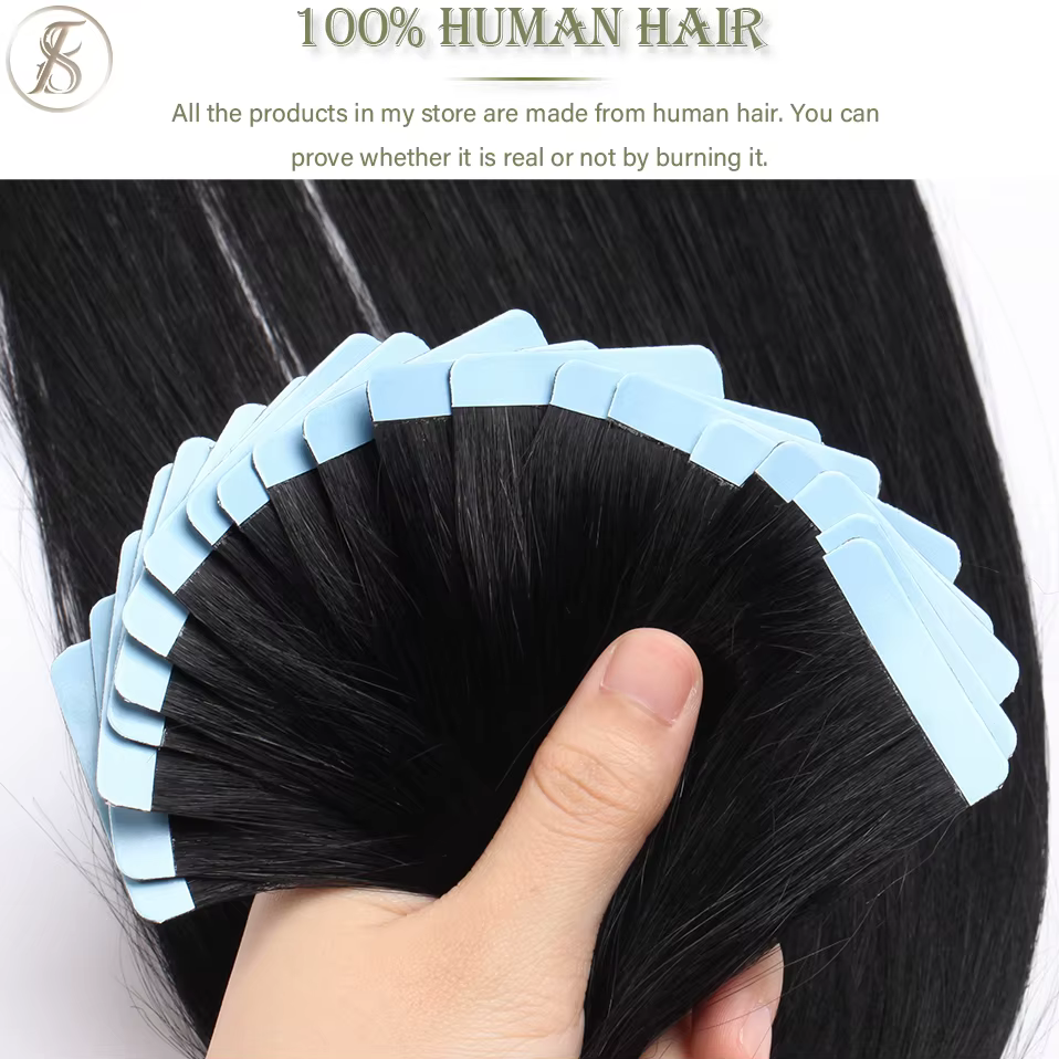 Extensions de Cheveux Humains à Ruban Adhésif