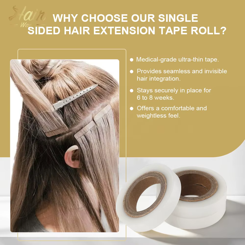 Ruban adhésif simple face pour extensions capillaires