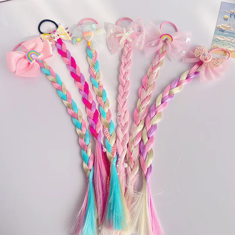 Extensions de cheveux tressées sirène pour filles