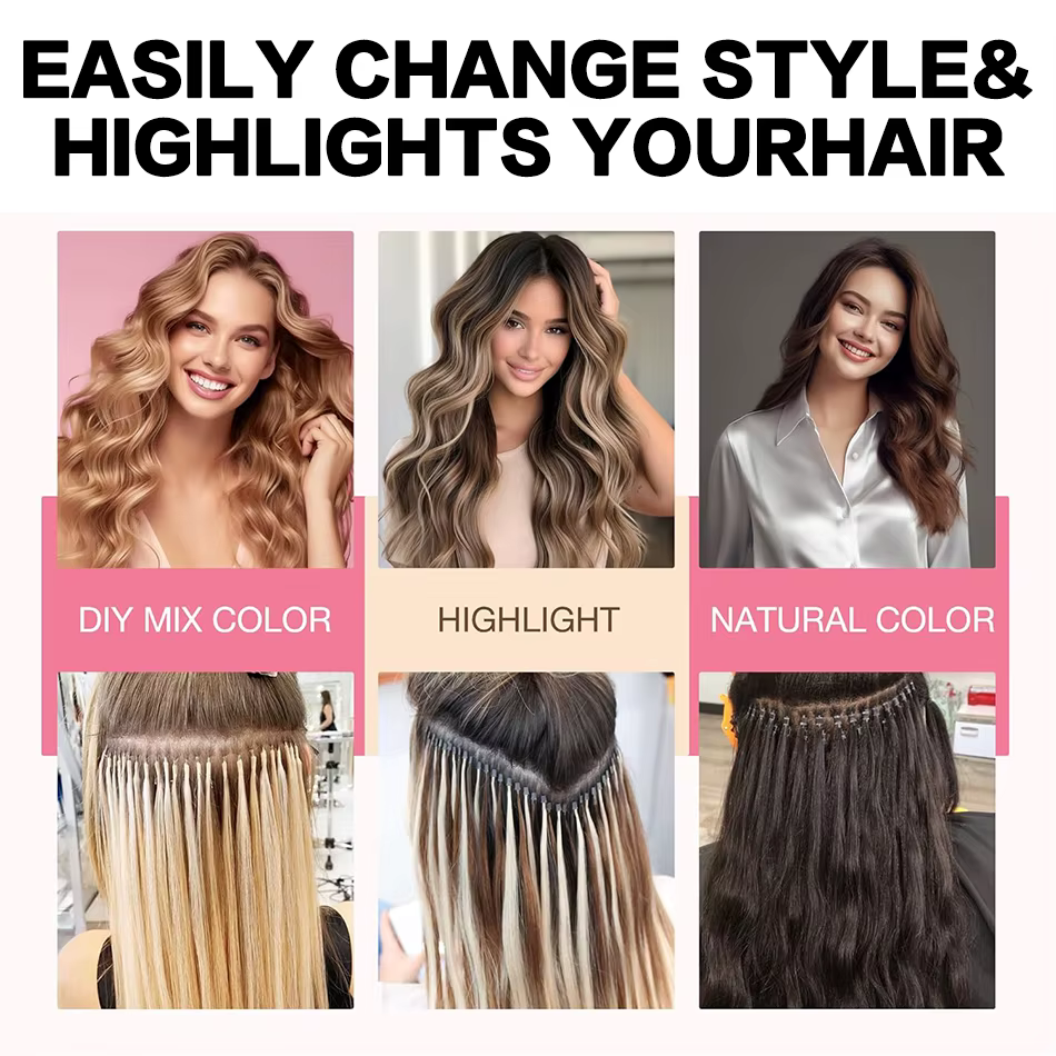Extensions de cheveux I-Tip de 14 à 28 pouces