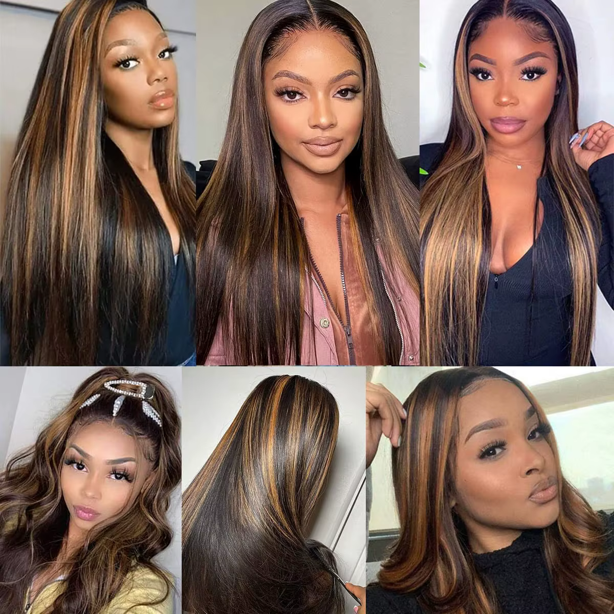 Mèches brésiliennes Remy lisses avec Closure 4x4