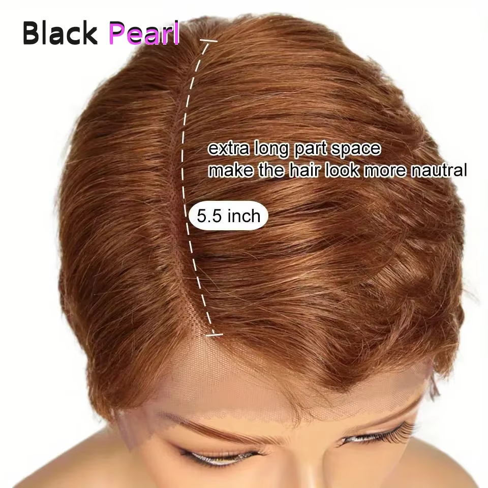 Perruque Courte Pixie en Cheveux Humains Brésiliens de Qualité Supérieure