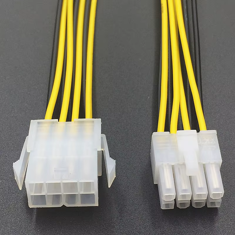 Câble d'extension d'alimentation ATX 8 broches 12V CPU EPS P4, câble d'extension de 8 broches 18cm, alimentation 18awg pour Machine minière Bitcoin Miner